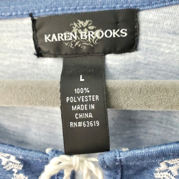 Karen Brooks Womens Long Sleeve Blue Blouse size Large - Picture 3 of 4